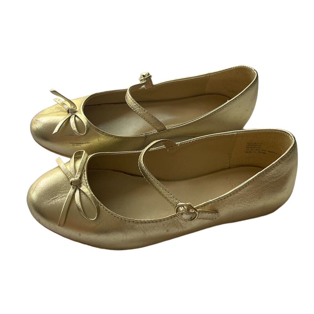 Janie & Jack Gold Mary Jane Flats